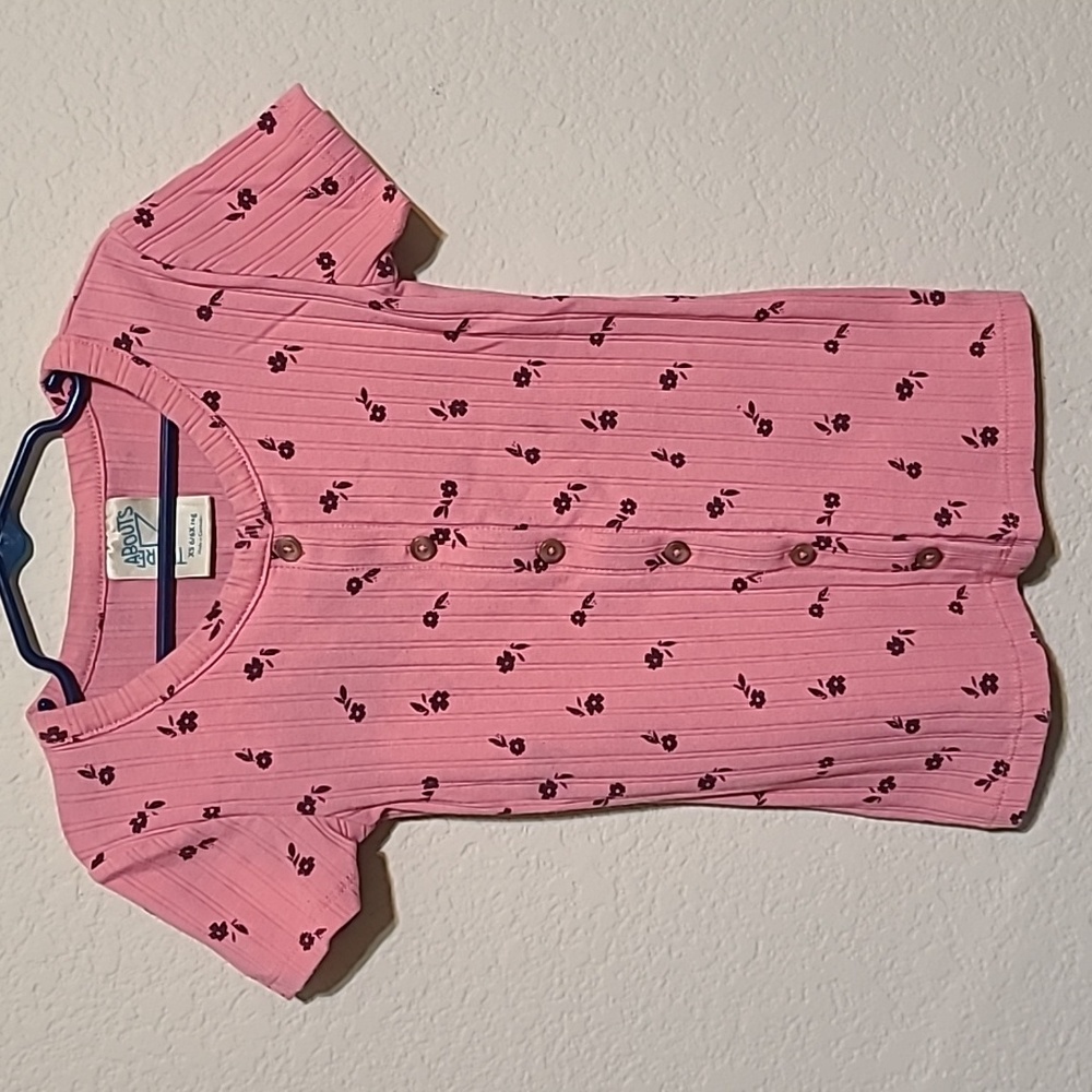 Girls faux button up top